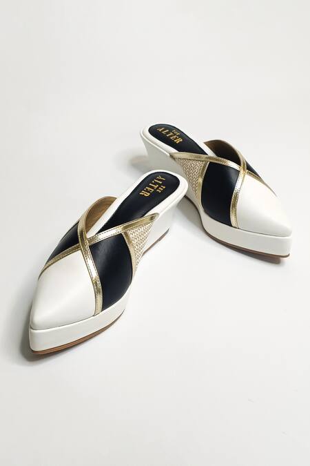 The Alter White Madison Mule Wedges Online at Aza Fashions The Alter_White Madison Mule Wedges _Online_at_Aza_Fashions