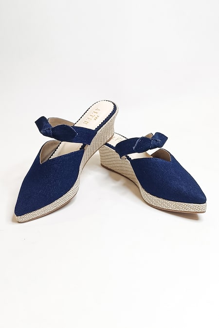 Shop_The Alter_Blue Bows Knotted Wedges _Online_at_Aza_Fashions