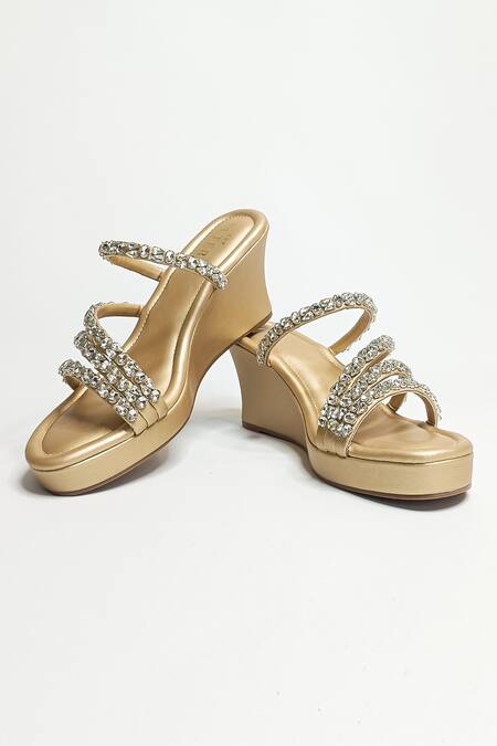 The Alter Gold Crystals Norah Embellished Wedges Online at Aza Fashions The Alter_Gold Crystals Norah Embellished Wedges _Online_at_Aza_Fashions