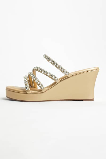 Shop The Alter Gold Crystals Norah Embellished Wedges Online at Aza Fashions Shop_The Alter_Gold Crystals Norah Embellished Wedges _Online_at_Aza_Fashions