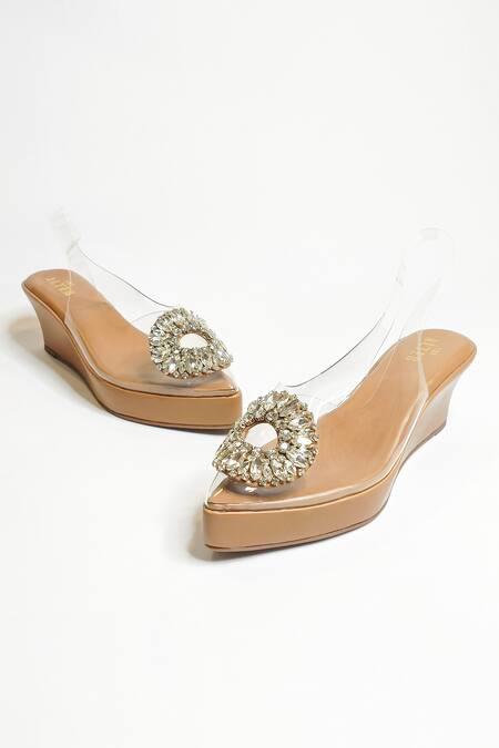 Buy_The Alter_Brown Rhinestones Julia Embellished Wedges 