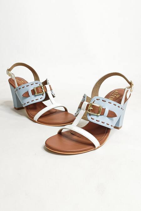 Buy_The Alter_Brown Taylor Buckle Embellished Slingback Block Heels _Online_at_Aza_Fashions