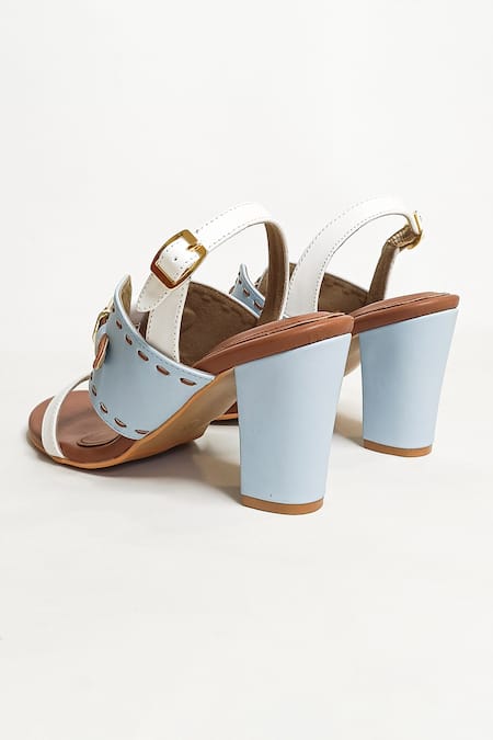Buy_The Alter_Brown Taylor Buckle Embellished Slingback Block Heels 