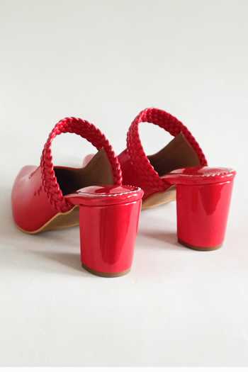 Buy The Alter Red Weave Strap Block Heels Online at Aza Fashions Buy_The Alter_Red Weave Strap Block Heels _Online_at_Aza_Fashions