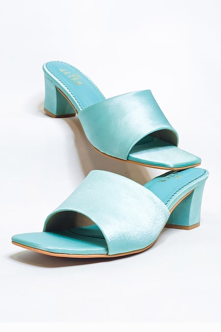 Buy_The Alter_Green T-shaped Satin Block Heels 