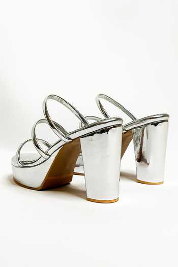 Buy_The Alter_Silver Diva Strappy Block Heels _Online_at_Aza_Fashions