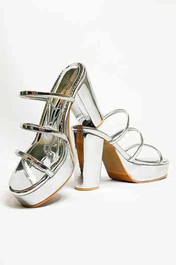 Shop_The Alter_Silver Diva Strappy Block Heels _Online_at_Aza_Fashions