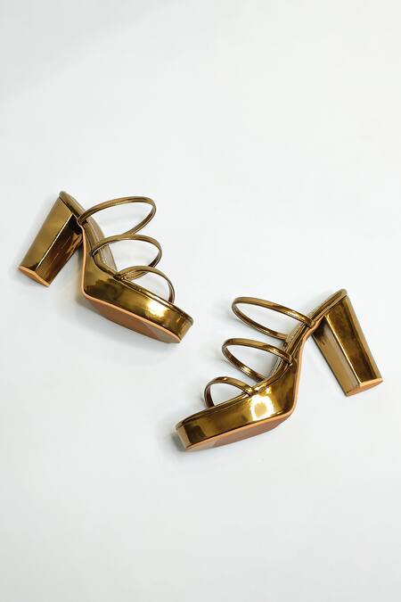 Buy The Alter Gold Diva Strappy Metallic Block Heels Online at Aza Fashions Buy_The Alter_Gold Diva Strappy Metallic Block Heels _Online_at_Aza_Fashions
