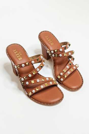 The Alter Stud & Pearl Strappy Block Heels 