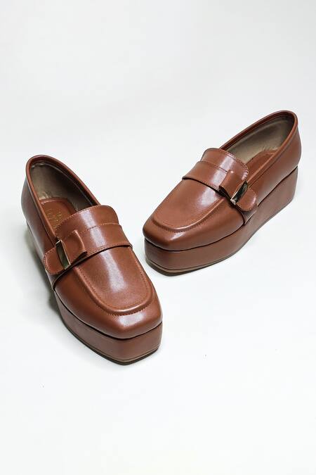 Shop The Alter Brown Tessa Platform Loafers Online at Aza Fashions Shop_The Alter_Brown Tessa Platform Loafers _Online_at_Aza_Fashions