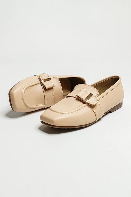 Shop_The Alter_Beige Tessa Buckle Loafers _Online_at_Aza_Fashions