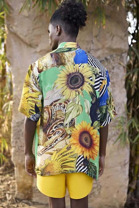 Triune Abstract Bali Jungle Print Shirt 