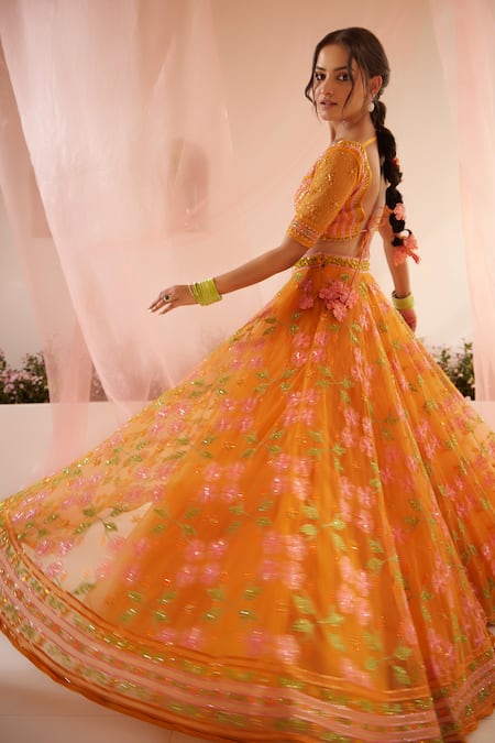 Tuhina Srivastava Gardenia Embroidered Bridal Lehenga Set 