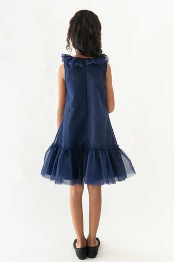 A Little Fable Floral Sequin Ruffle Hem Dress 