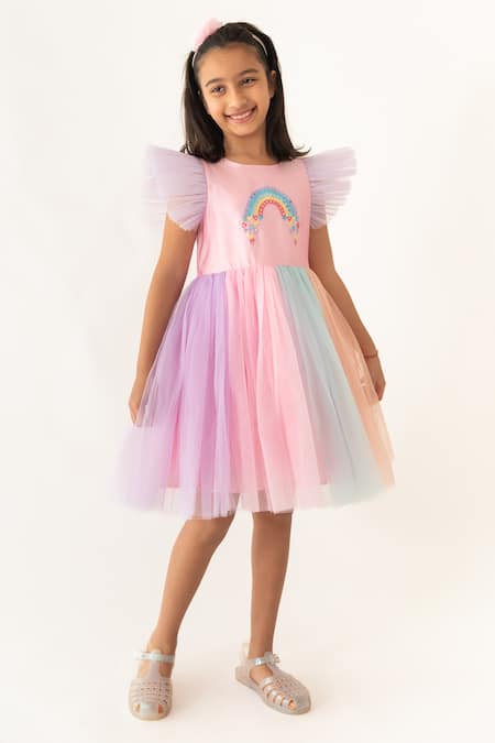 A Little Fable Rainbow Ombre Dress 