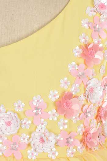 A Little Fable Yellow Cotton, Net Embroidery Jaune Garden Floral Dress Online at Aza Fashions A Little Fable_Yellow Cotton, Net Embroidery Jaune Garden Floral Dress _Online_at_Aza_Fashions