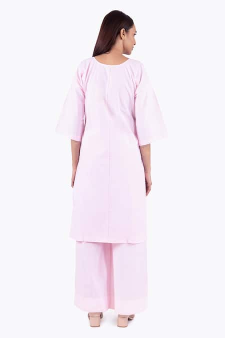 Khat Solid High Low Over Joint Kurta With Palazzo 
