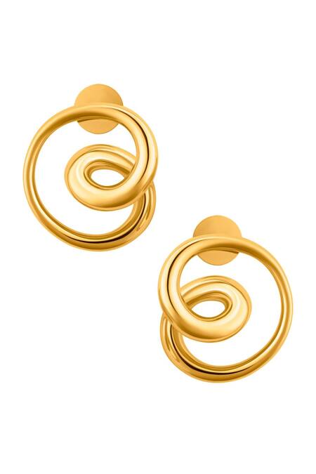 Shop Misho Gold Plated Baby Mismatched Twisted Hoops at Aza Fashions Shop_Misho_Gold Plated Baby Mismatched Twisted Hoops_at_Aza_Fashions