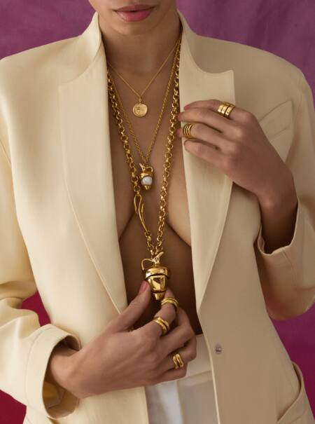 Misho Gold Plated Alchemist Amphora Pendant Necklace Online at Aza Fashions Misho_Gold Plated Alchemist Amphora Pendant Necklace_Online_at_Aza_Fashions