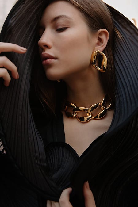 Misho Chunky Chain Hoop Earrings 