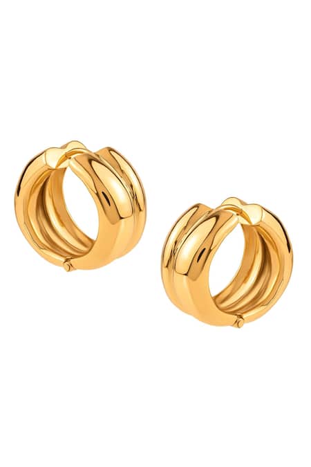 Shop_Misho_Gold Plated Double Huggy Hoop Earrings _at_Aza_Fashions