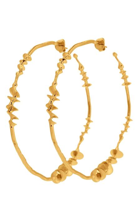 Buy_Misho_Gold Plated Frozen In Time Hoop Earrings_Online_at_Aza_Fashions
