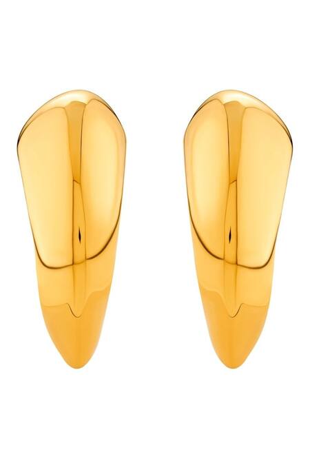 Misho_Gold Plated Beads Sirena Textured Chunky Earrings_Online_at_Aza_Fashions