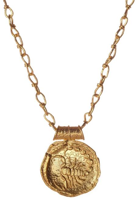 Misho Gold Plated Mini Link Scorpio Zodiac Pendant Necklace Online at Aza Fashions Misho_Gold Plated Mini Link Scorpio Zodiac Pendant Necklace_Online_at_Aza_Fashions