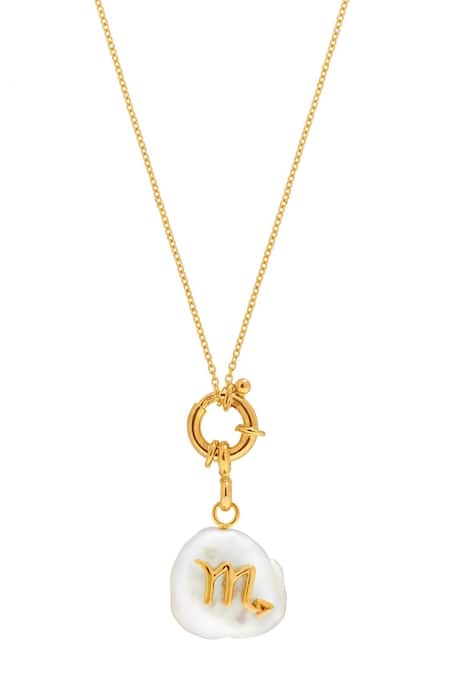 Misho Gold Plated Pearl Scopio Convertible Pendant Necklace