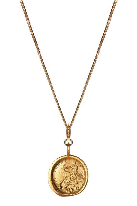 Shop Misho Gold Plated Baby Saggitarius Charm Pendant Necklace at Aza Fashions Shop_Misho_Gold Plated Baby Saggitarius Charm Pendant Necklace_at_Aza_Fashions