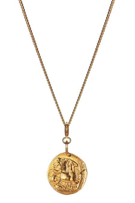 Shop Misho Gold Plated Baby Capricorn Charm Pendant Necklace at Aza Fashions Shop_Misho_Gold Plated Baby Capricorn Charm Pendant Necklace_at_Aza_Fashions