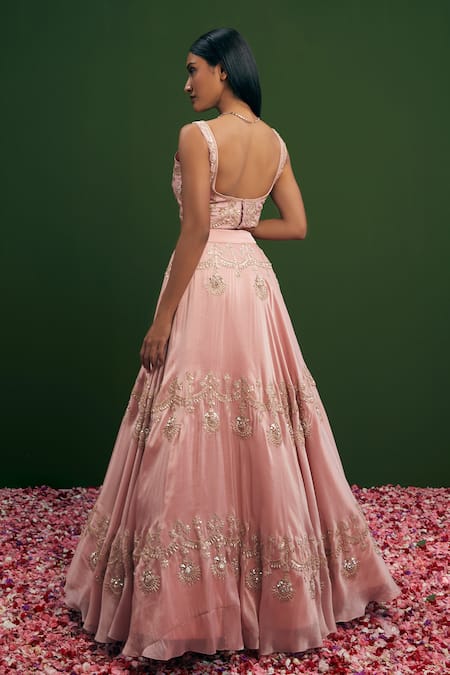 Vasavi Shah Sequin Embroidered Lehenga Blouse Set 