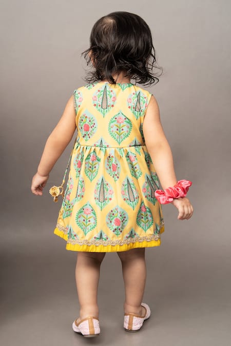 Little Brats Floral Pattern Overlap Dress 