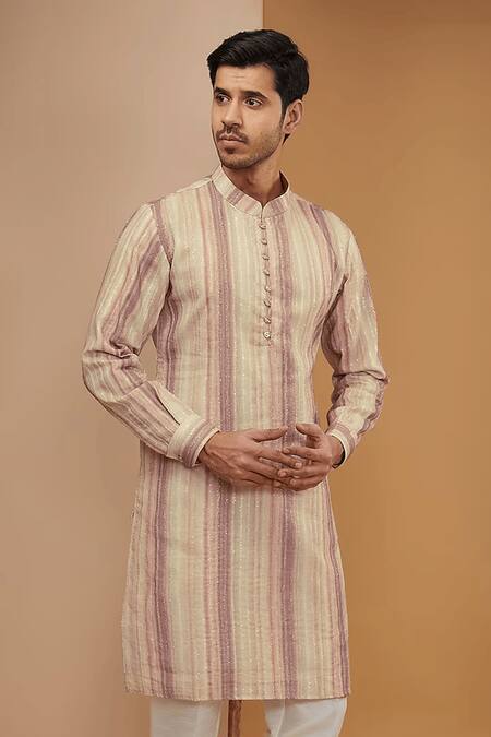 Buy_Rng Safawala_Multi Color Georgette, Denim, Cotton, Silk Embroidery Resham Work Kurta Set _Online_at_Aza_Fashions