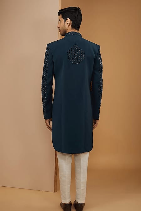 Rng Safawala Cutdana Embroidered Achkan Set 