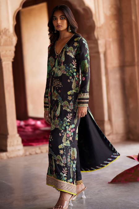 Rajiramniq Nadira Nature Print Kurta & Palazzo Set 
