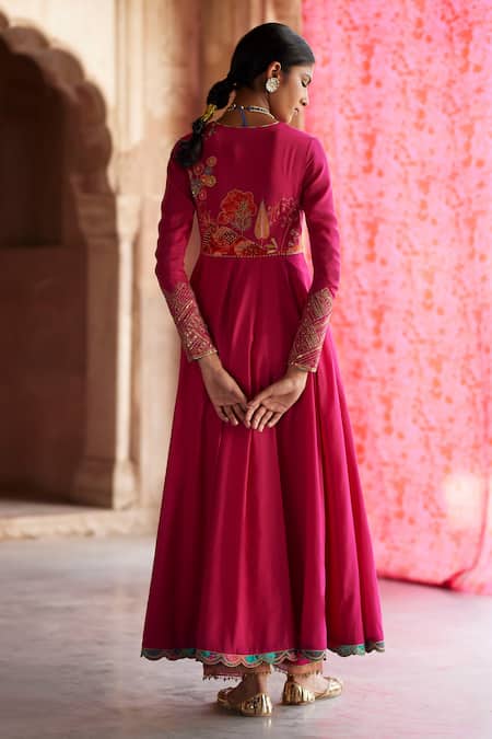 Rajiramniq Embroidered Yoke Anarkali & Palazzo Set 