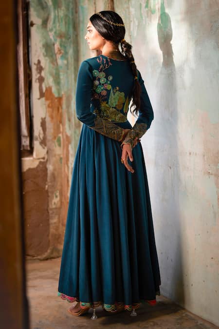 Rajiramniq Printed Yoke Anarkali & Palazzo Set 