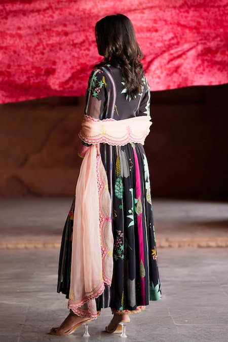 Rajiramniq Oasis Print Anarkali Angarkha Set 