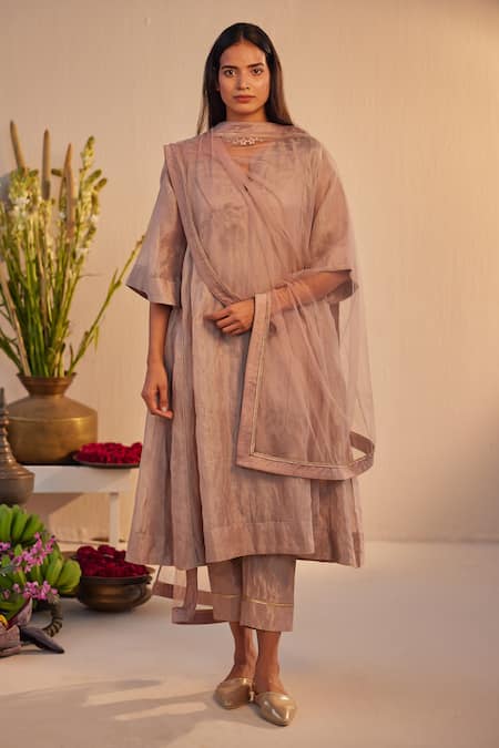 Shorshe Clothing Hand Block Print Choga Kurta & Pant Set 