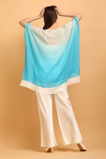 Label Ivish Shaded Embellished Neck Kaftan Set 