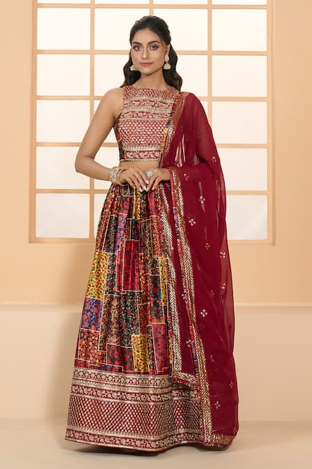 Samyukta Singhania Floral Jaal Print Lehenga Set 