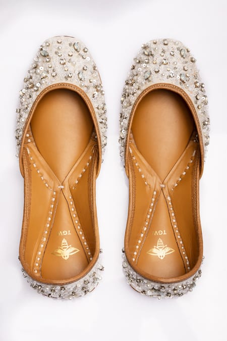 The Golden Wasp Crystal Morning Embellished Juttis 