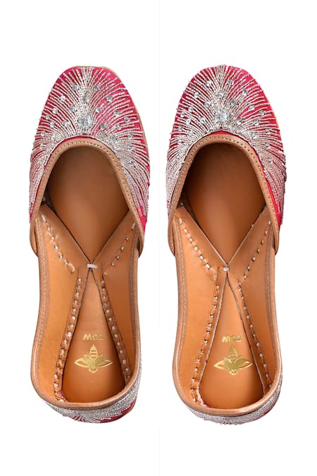 The Golden Wasp Blush Crush Embellished Juttis 