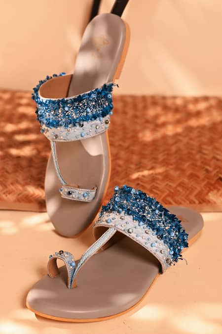 The Golden Wasp Aasmani Embellished Kolhapuri 