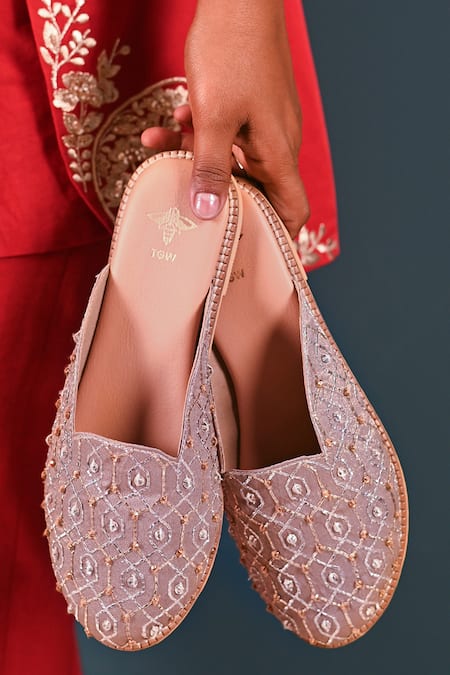 The Golden Wasp Glimmer Hive Embellished Mules 