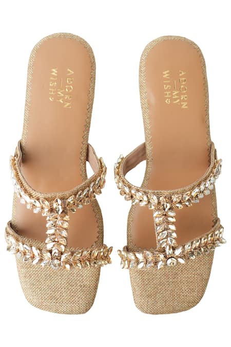 Adorn My Wish Rhinestone Cut Out Embellished Flats 