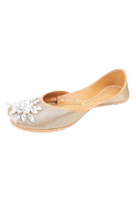 Adorn My Wish Astral Flora Rhinestone Embellished Juttis 