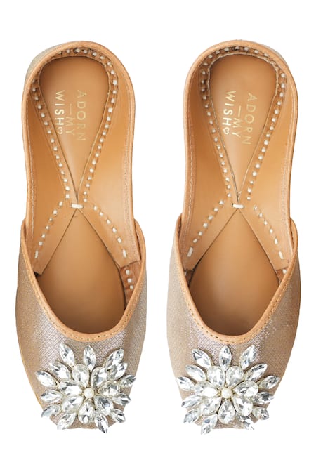 Adorn My Wish Astral Flora Rhinestone Embellished Juttis 
