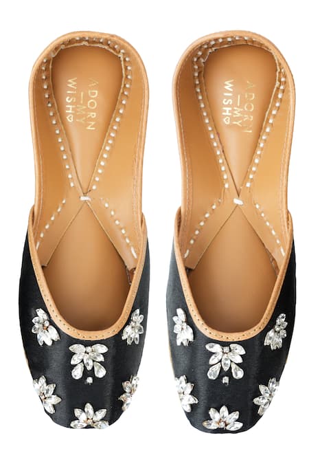 Adorn My Wish Florence Rhinestone Embellished Juttis 
